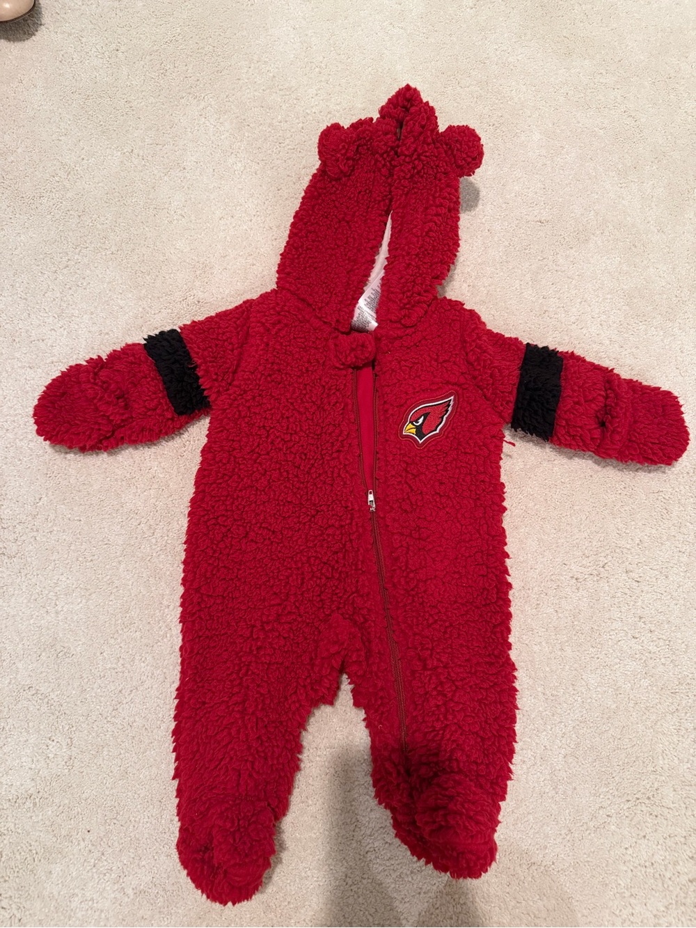 Cardinals Sherpa Baby One-Piece Romper